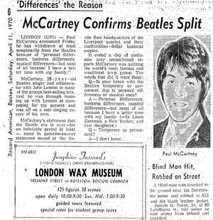 53 years ago today, the Beatles broke up