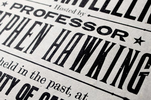 Stephen Hawking's Time Travellers invitation print on handmade paper 4