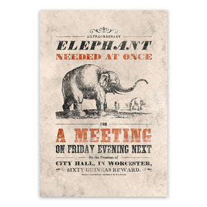 Vintage Mashups Print: Elephant Needed at Once – full bleed